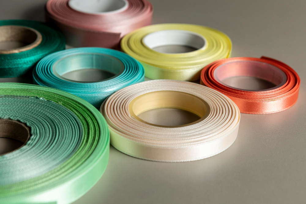 high-angle-colorful-glossy-ribbons